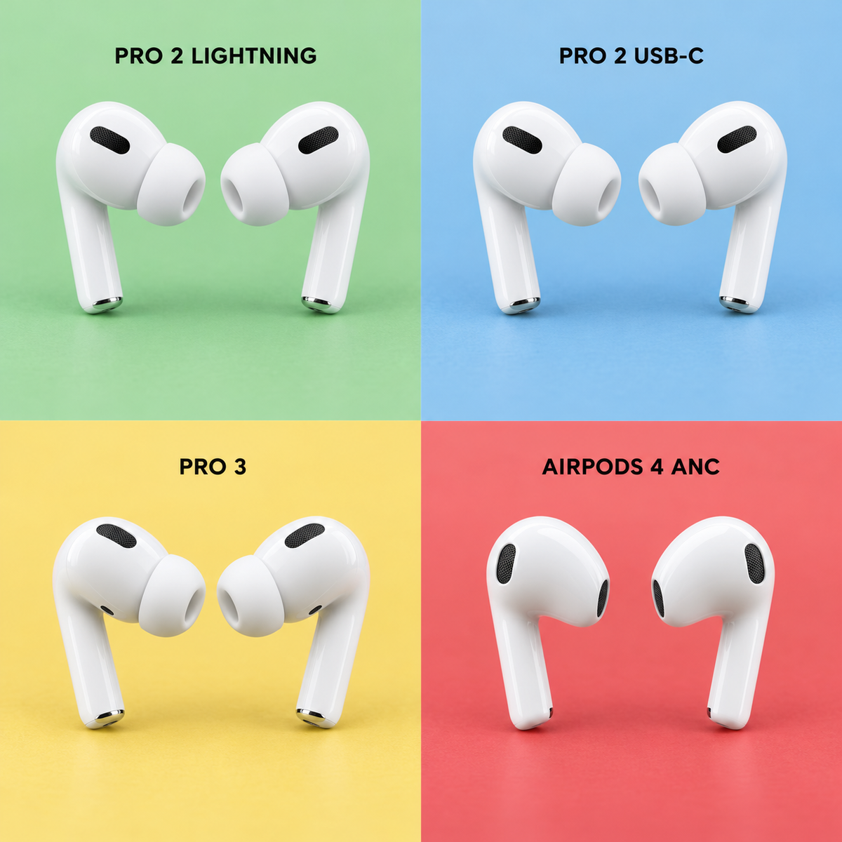 AirPods Pro 2 Lightning, AirPods Pro 2 USB-C, AirPods Pro 3 and AirPods 4 ANC left and right replacement earbuds