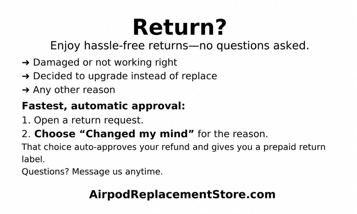 AirPods Pro 3 replacement covered by a 12-month warranty and free eligible return shipping
